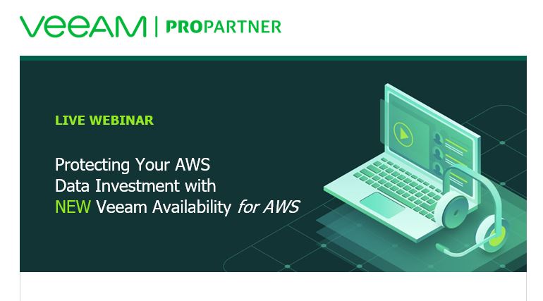 Join us for a webinar on Veeam Availability for AWS